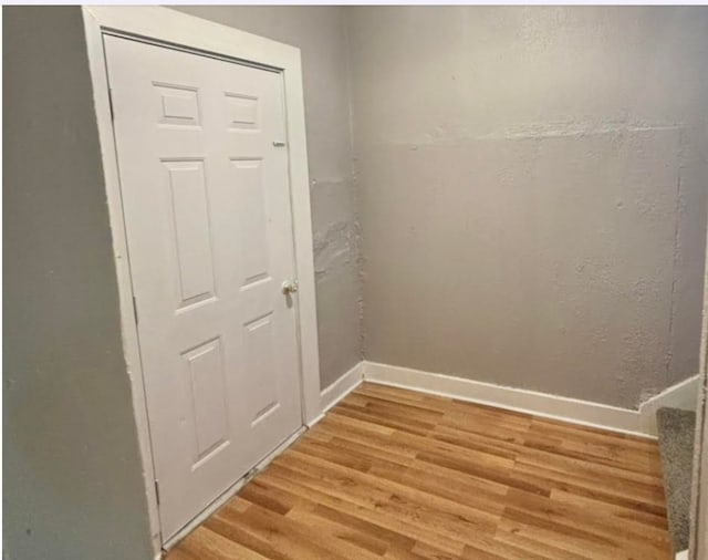 30 1st St, Leetsdale, PA 15056 - doorway to outside with light wood-style flooring and baseboards