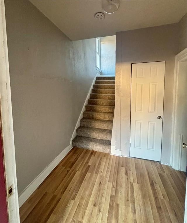 30 1st St, Leetsdale, PA 15056 - staircase with wood finished floors and baseboards