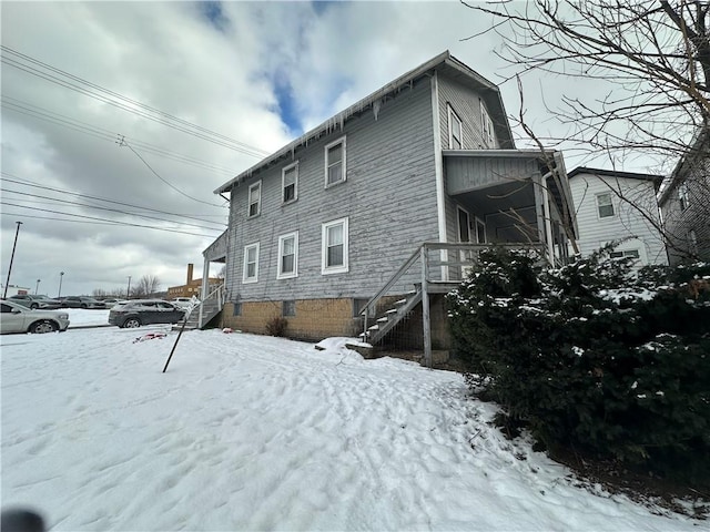 view of snowy exterior