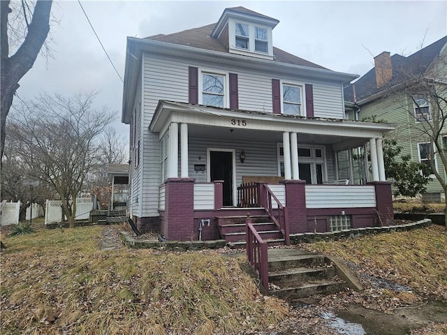 view of front of house with covered porch