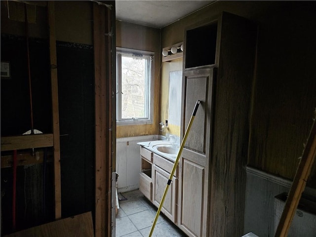 bathroom featuring vanity and tile patterned floors