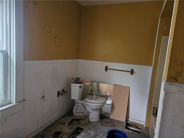 bathroom featuring a healthy amount of sunlight and toilet