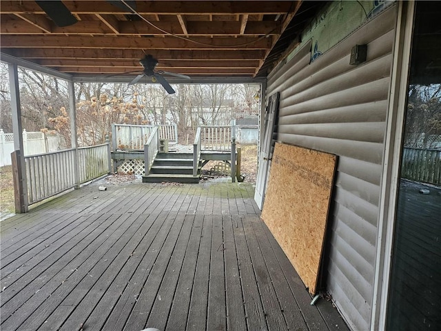 deck with ceiling fan