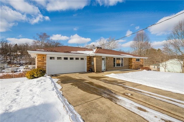 single story home with a garage