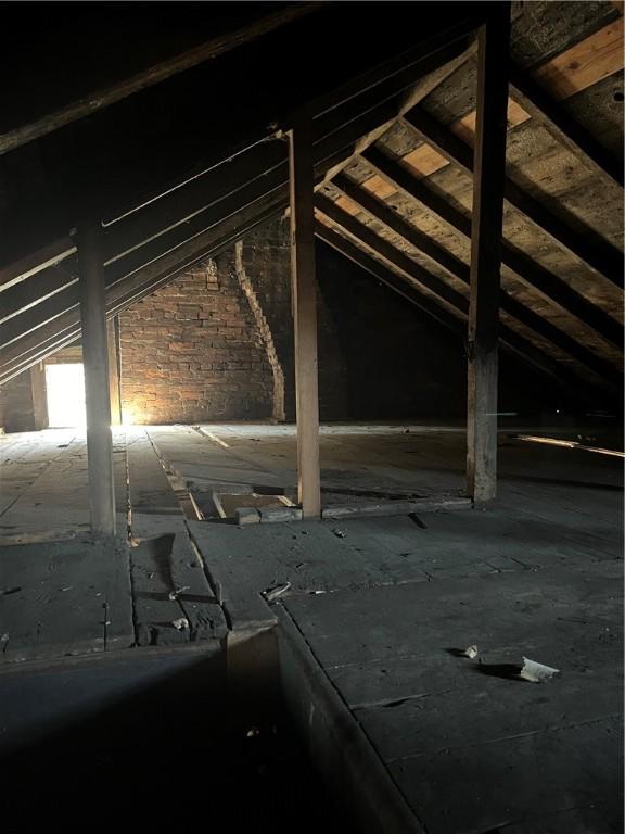 view of unfinished attic