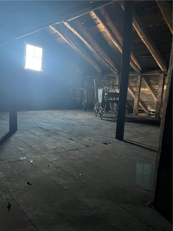 view of unfinished attic