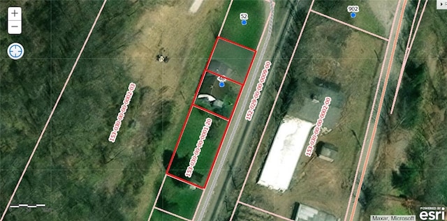 48 Vesta St, Centerville, PA 15429 - aerial overview of property's location with property boundaries highlighted