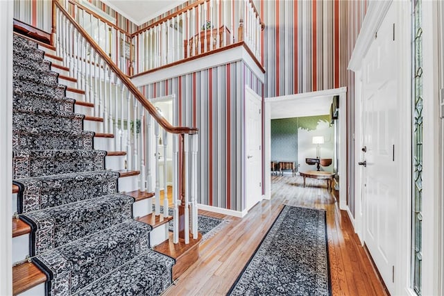 foyer with hardwood / wood-style floors