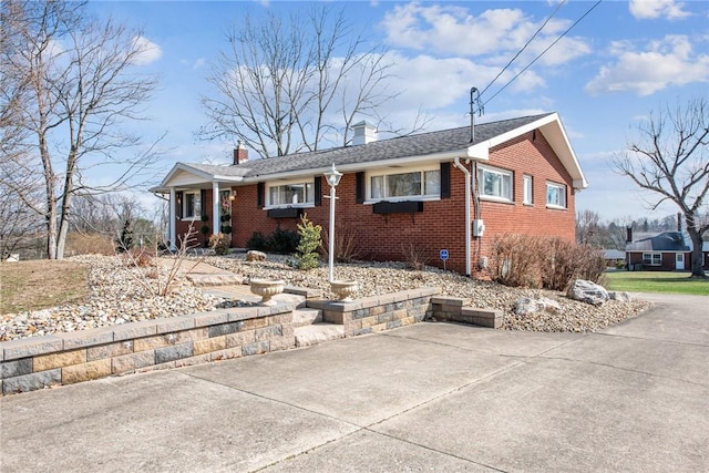 ranch-style home with covered porch