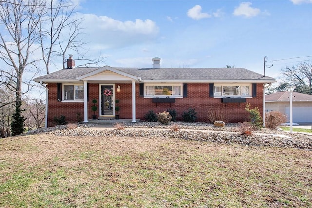 ranch-style home with a front yard