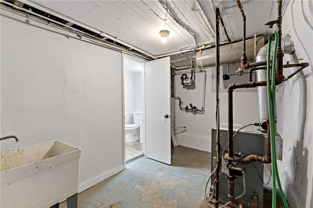 basement featuring sink