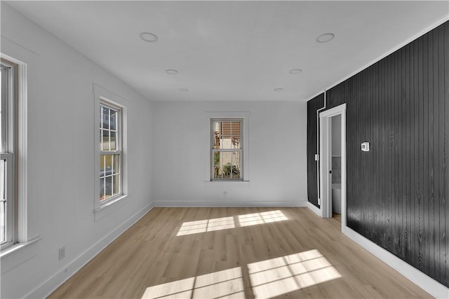 empty room featuring light wood-type flooring