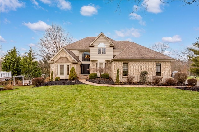 view of property with a front lawn