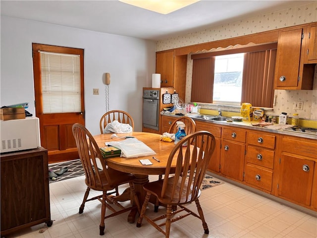 dining room featuring light floors