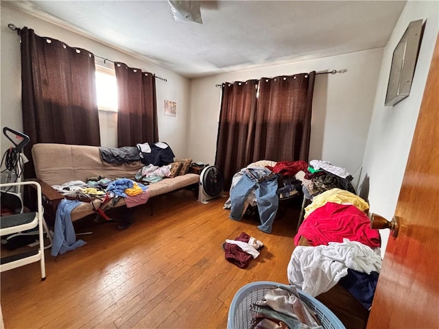 bedroom featuring light wood-style flooring