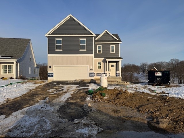 view of front facade with a garage