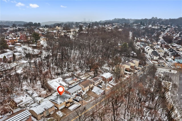 view of snowy aerial view