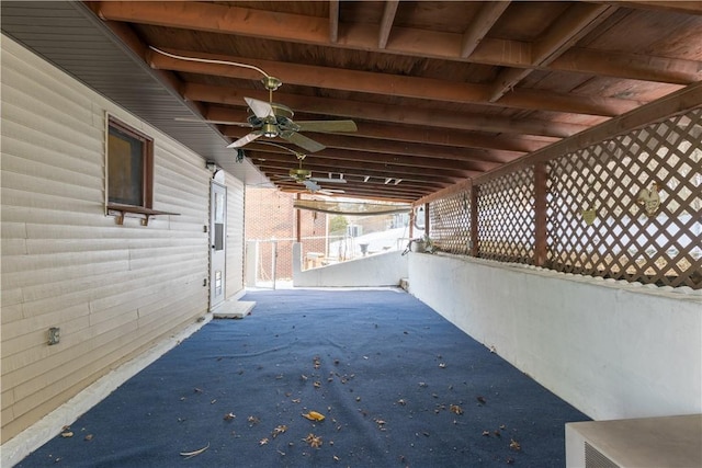 view of patio with a ceiling fan