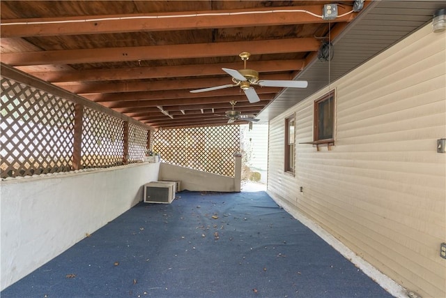 view of patio / terrace featuring ceiling fan
