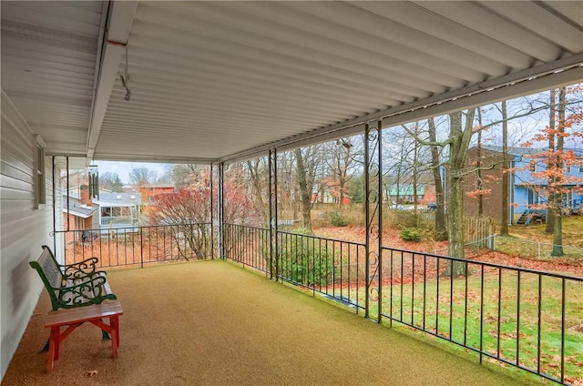 view of unfurnished sunroom