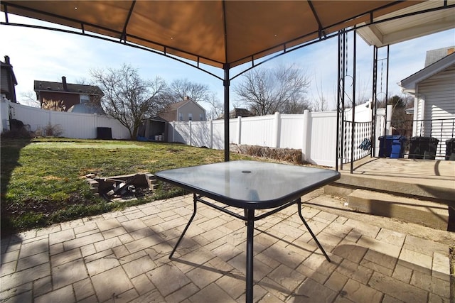 view of patio / terrace featuring a gazebo