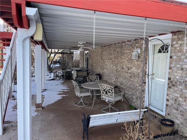 view of patio / terrace with ceiling fan