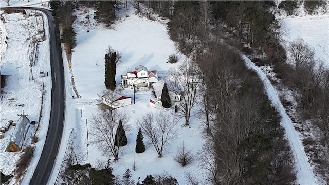 view of snowy aerial view