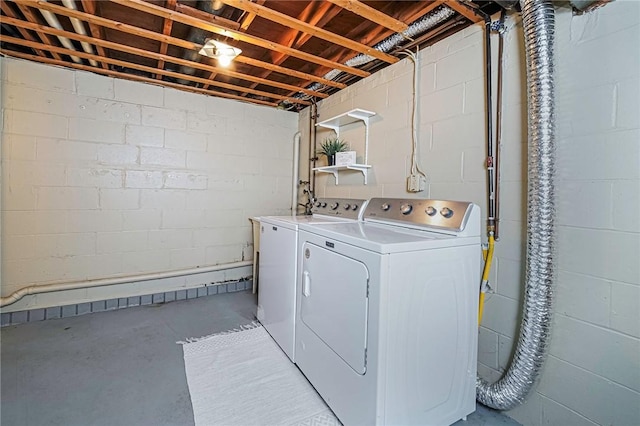 laundry area featuring washer and dryer