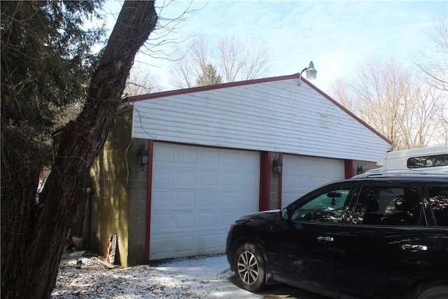 view of garage