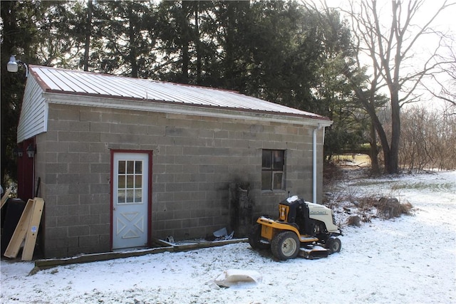 view of snow covered structure