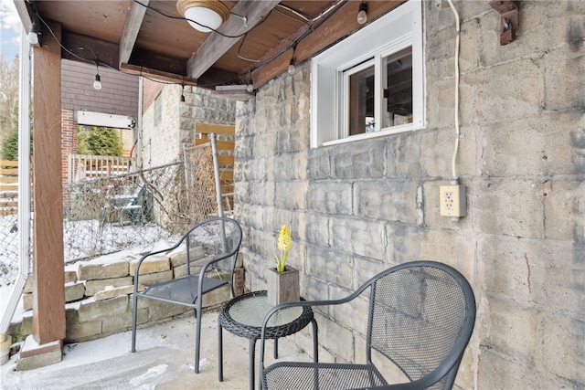 view of patio with fence