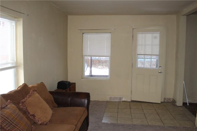 view of tiled living room