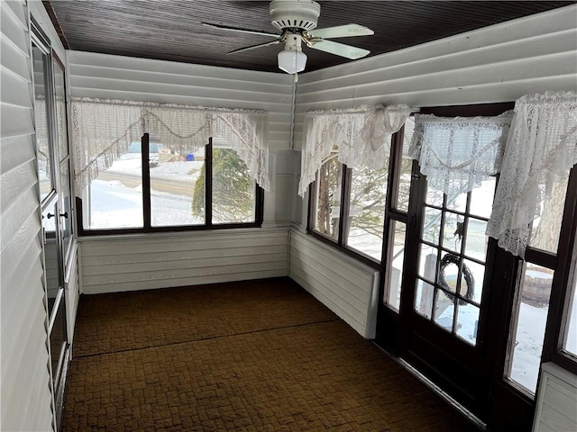 view of unfurnished sunroom