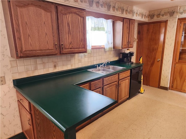 kitchen with sink and black dishwasher