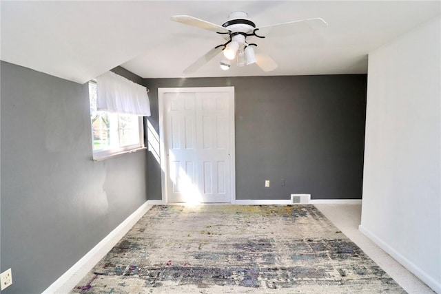 1219 Minnesota Ave, Natrona Hts/Harrison Twp, PA 15065 - unfurnished bedroom featuring a closet, visible vents, baseboards, and ceiling fan