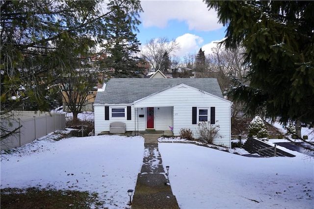 view of front of home with fence