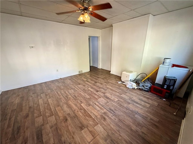 1405-1407 W W, Homestead, PA 15120 - unfurnished room featuring a paneled ceiling, wood finished floors, and ceiling fan