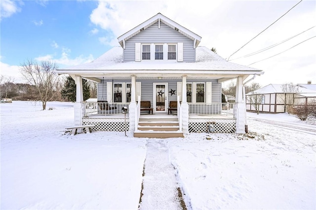 view of front of home with covered porch