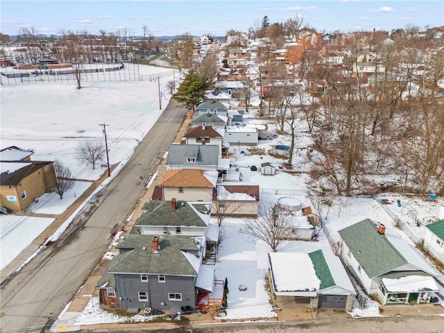 view of snowy aerial view