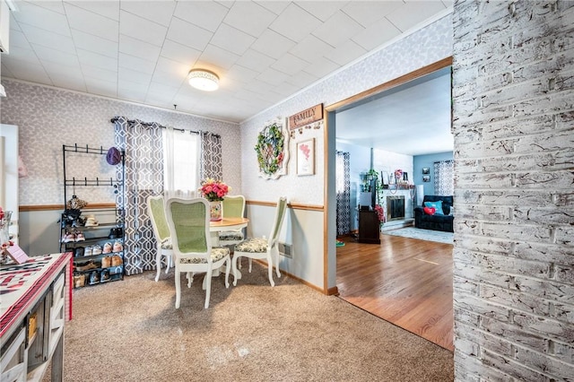 dining space featuring hardwood / wood-style floors