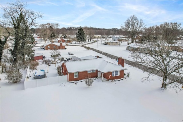 view of snowy aerial view