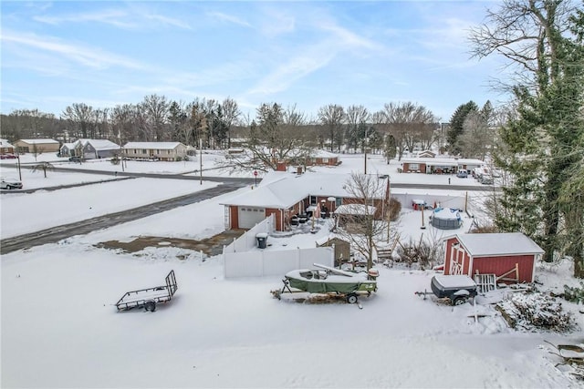 view of snowy aerial view