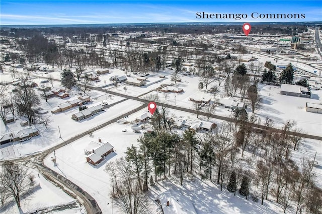 view of snowy aerial view