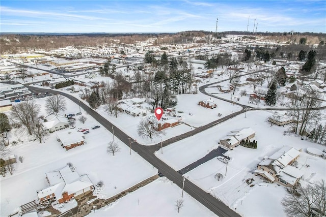 view of snowy aerial view