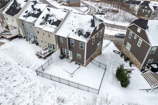 view of snowy aerial view