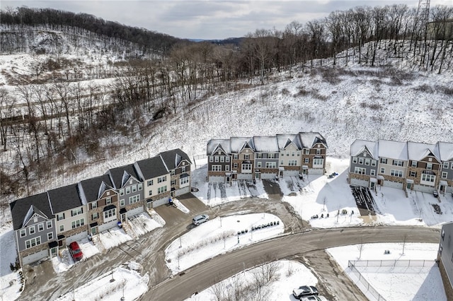 view of snowy aerial view