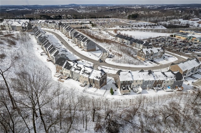 view of snowy aerial view