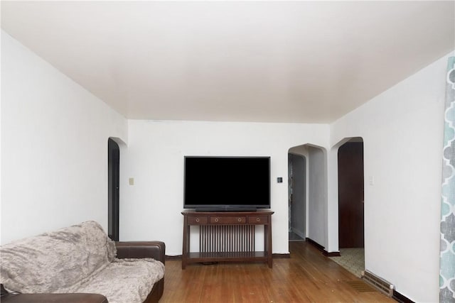 living room featuring hardwood / wood-style flooring