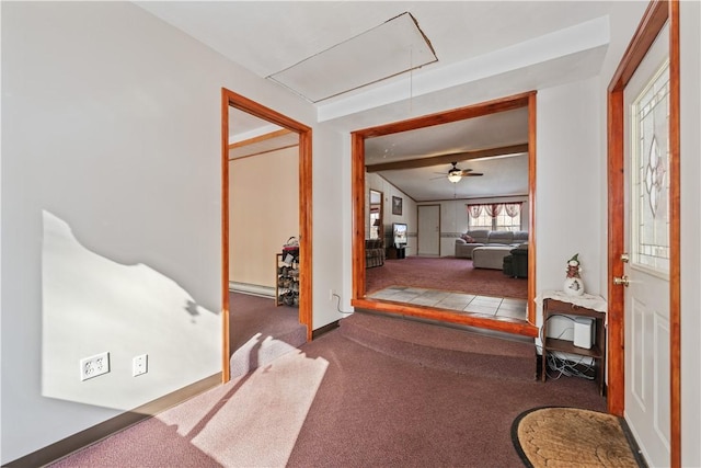 bedroom with a closet and baseboard heating