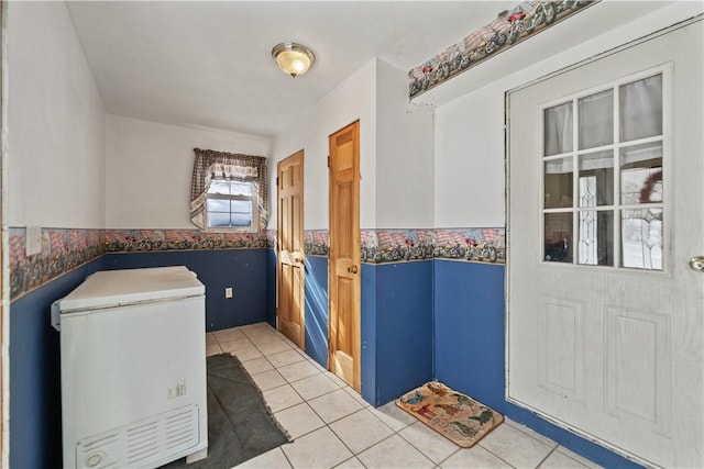 interior space with tile patterned flooring